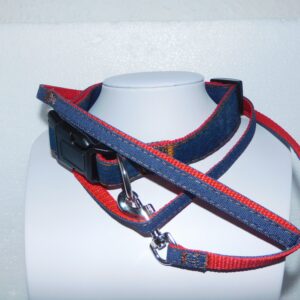 Jeans set - Uitlaatriem + halsband- in 2 kleuren —