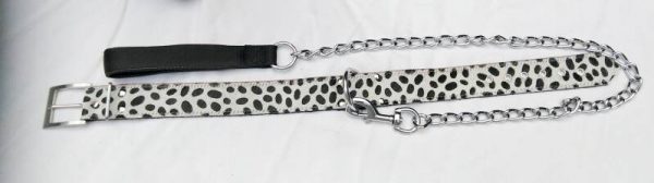 Speciale set van halsband en riem van koeienhuid - Afbeelding 3
