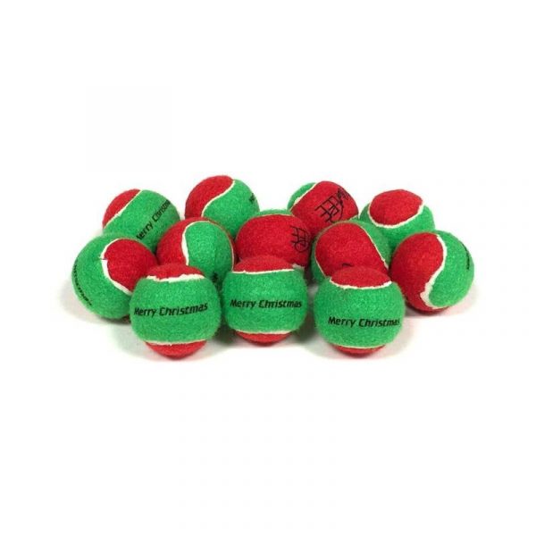 Tennisballen voor hond en kat - opschrift Merry Christmas - maat 50 en 70 mm - set van 3 - Afbeelding 3