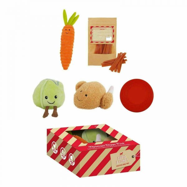Cupid & Comet Kerstdiner Pakket - Met snacks - speelgoed - voor honden en katten