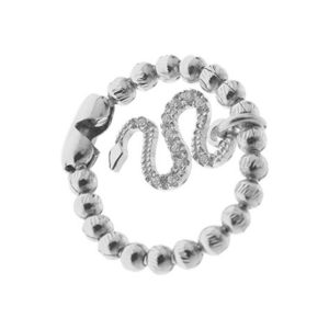Jack&Co - Unieke ring met slang - 925 zilver- 1 maat past altijd