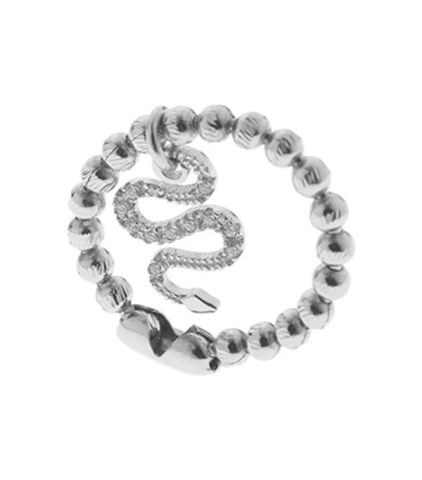 Jack&Co - Unieke ring met slang - 925 zilver- 1 maat past altijd - Afbeelding 2