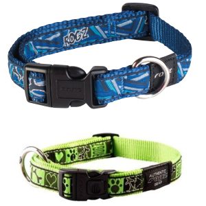 Rogz for Dogs - Blauwe halsband - maat M - verstelbaar 26-40 cm