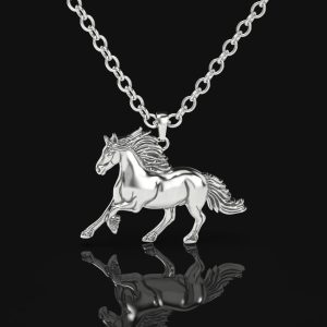 Authentiek Fries paard, grote hanger van 925 zilver