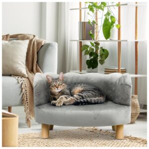Comfortabele honden-kattensofa - Grijze warme bekleding - Maat S-M