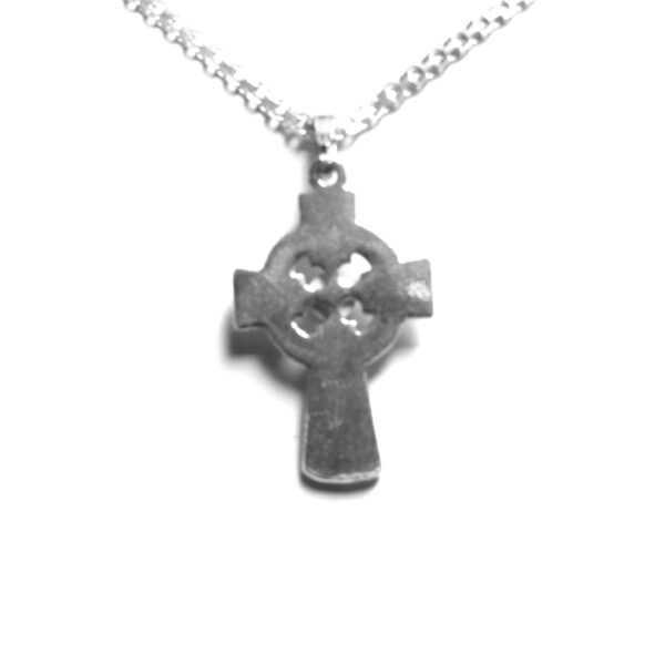 Keltisch kruis - echt zilver - rode ster robijn - verstelbaar 925 zilver collier - - Afbeelding 4