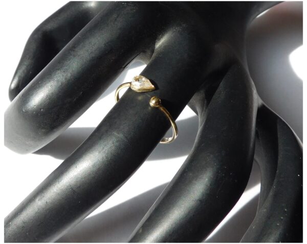 Chique - 14 karaat - Gouden Slagring - Met peervormige Zirconia - - Afbeelding 5