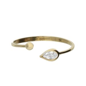 Chique - 14 karaat - Gouden Slagring - Met peervormige Zirconia -