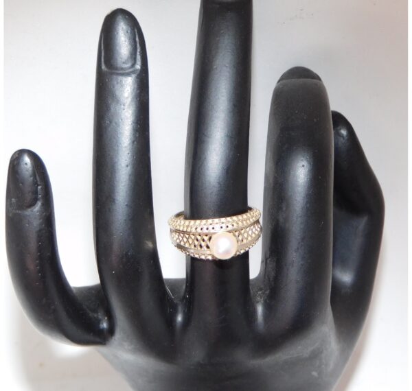 Elegant in elk opzicht - handgemaakte - sterling zilveren - ring met Akoya parel -Maat 17 - Afbeelding 2