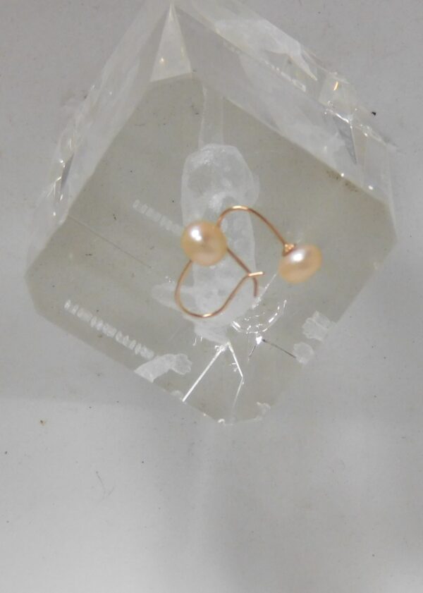 Elegante - Rosé Goldplated - Zilveren - Oorhangers - Roze zoetwater parels - Afbeelding 2