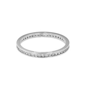 Schitterende wit gouden eternity ring met zirconia's — in 3 maten