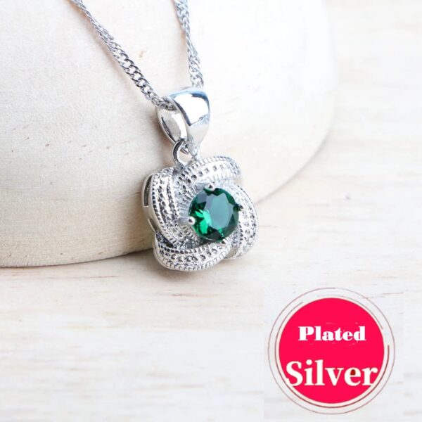 Hetty'S - Schitterende sieraden set - zilverplated -  in 3 Kleuren - Blauwe - Roze - Groene en witte Zirconia's - Armband - Oorbellen - Hanger + collier - Ring - Afbeelding 18
