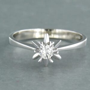 Schitterende ster ring van wit goud met echte Diamant