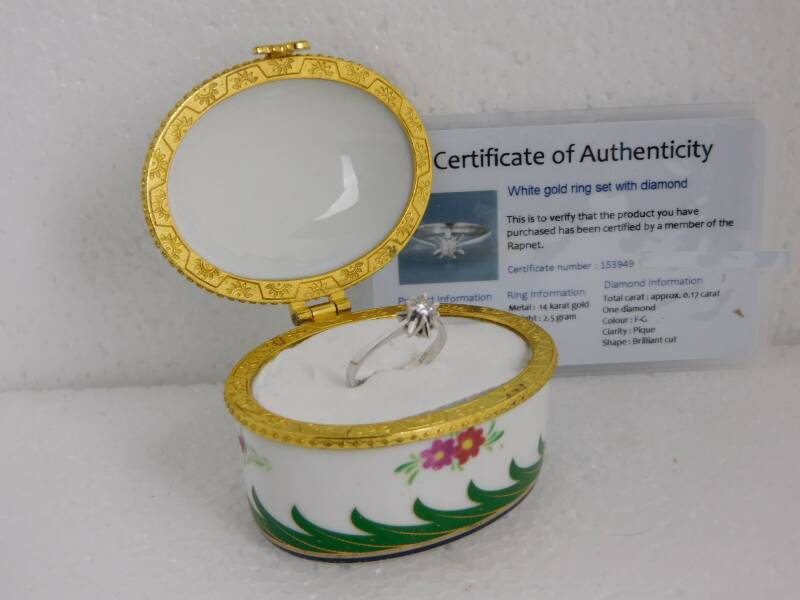Schitterende ster ring van wit goud met echte Diamant - Afbeelding 4
