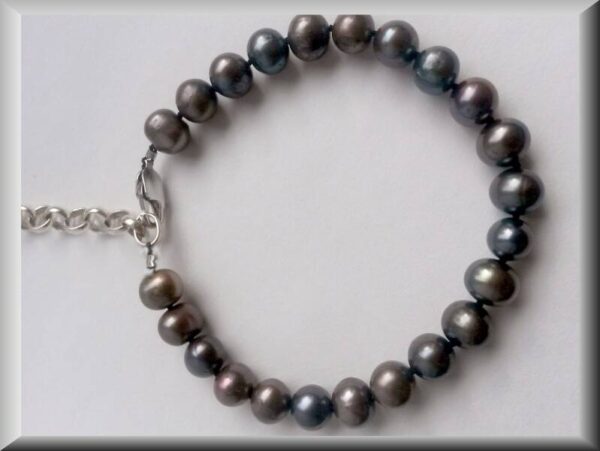Zeldzame armband van zwarte peacock parels - Afbeelding 2