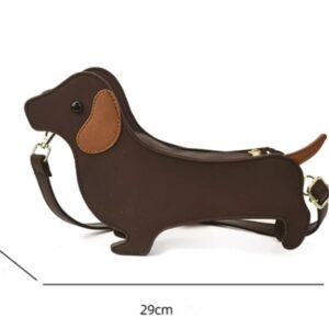 Hetty'S - Schattige Teckel handtas - Leer - Maat 29*8*18cm -