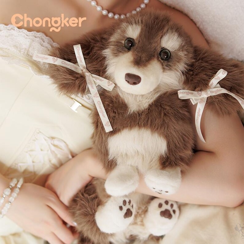 Chongker- Teckel schoudertas – Pluche hondentas - Maat 36 cm (L) × 15 cm (B) × 25 cm (H) ≈ - Afbeelding 3